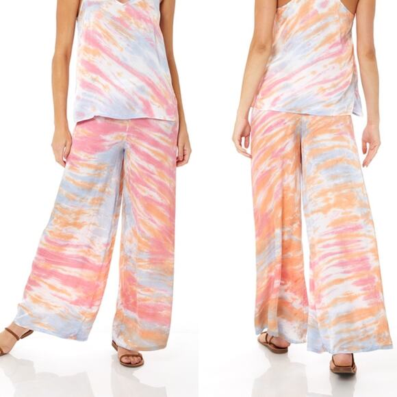 Young Fabulous & Broke Rainbow Tie Dye Wide Leg Pants - Picture 2 of 6